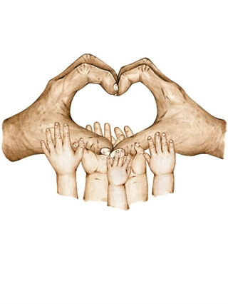 Morföräldrar till 5 barnbarn (Färg) - Poster